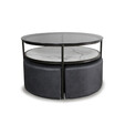 Glass Top And Ceramic Top With 4 Stool Coffee Table CT666 